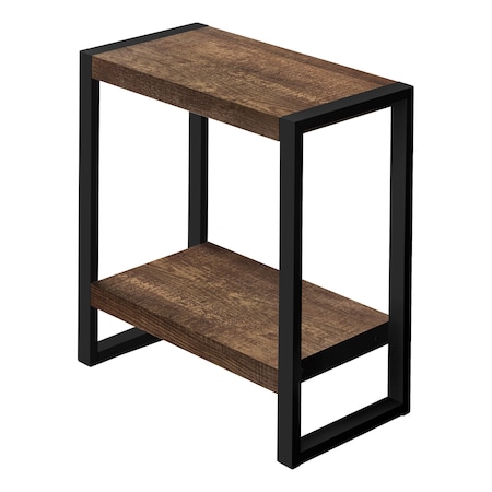 Monarch Specialties ACCENT TABLE - BROWN RECLAIMED WOOD-LOOK / BLACK METAL I 2852